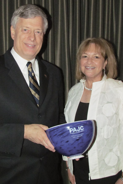 Chancellor Mark  A. Nordenberg and PAJC event cochair Eva Tansky Blum