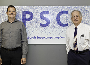 From left, Nick Nystrom, Pittsburgh Supercomputing Center's senior research director, and Ralph Roskies, PSC's scientific director and a Pitt physics professor (Photo by Emily O'Donnell)