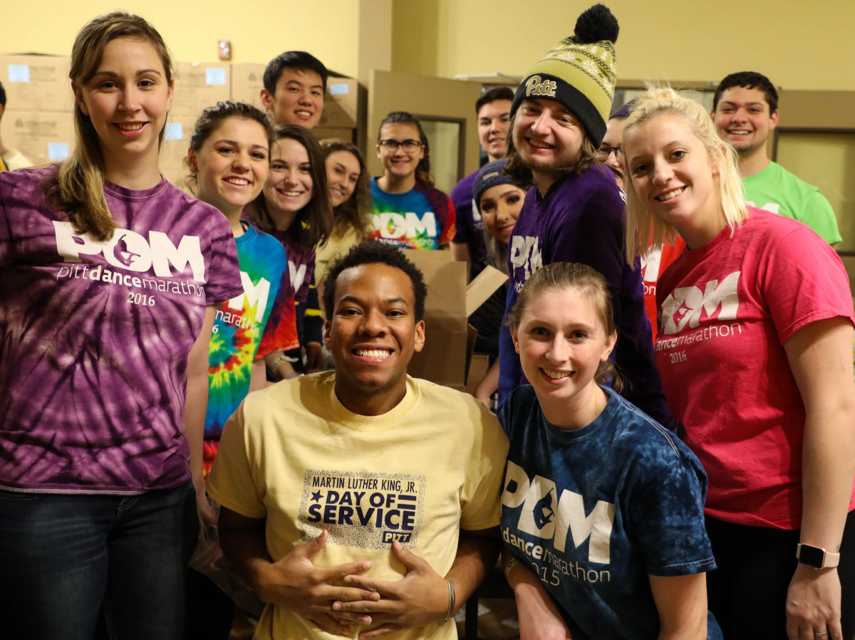 Among many other groups, students from the Pitt Dance Marathon and Theta Nu Chapter of Sigma Gamma Rho Sorority prepared packs of childhood necessities at Cribs for Kids.