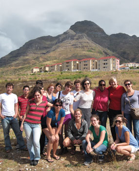 The PittMAP group, with Cape Town's District Six in background.