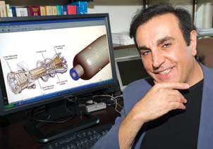 Peyman Givi has received attention for his novel way of combining two modeling methods to provide an accurate way for engineers to experiment with engines even before they are built. Rolls-Royce and NASA engineers already use Givi’s model to predict temperature differential, fuel usage, and emissions for different engine and fuel combinations. “When you design an engine, you’d like to be able to know how it will work before you build it,” says Givi, the William Kepler Whiteford Professor in the Department of Mechanical Engineering and Materials Science and director of the Laboratory for Computational Transport Phenomena at Pitt. “Computer simulation allows people to do that.”