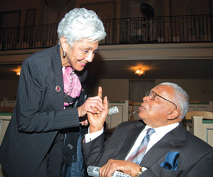 Pitt alumni Marva Harris, interim director of the August Wilson Center for African American Culture, and George E. Barbour, a Courier reporter.