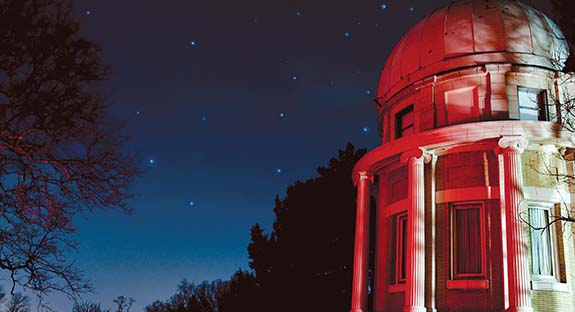 Exterior of the Allegheny Observatory’s main dome, which houses the Thaw Refractor.