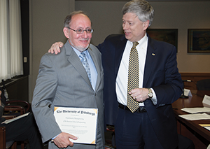 Harvey Borovetz (left) with Chancellor Nordenberg