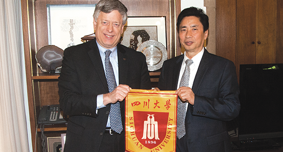 Chancellor Nordenberg and Sichuan University President Heping Xie