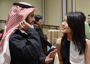 Students, alumni, faculty, staff, and friends of Pitt’s English Language Institute gathered Nov. 14 in the William Pitt Union for a reception to celebrate its 50th anniversary.