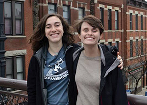 Swanson School of Engineering students Naomi Anderson (left) and Taylor Shippling during the 2014 Engineers for a Sustainable World National Conference in Chicago.