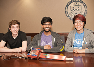 From left, Laurence Putterman, Ritwik Gupta, and Tiffany Jiang