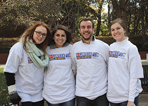 Students in the College of Business Administration’s Projects in Marketing course celebrate their successful Nov. 3 Food Truck Mixer. From left, Erin Bax, Sylvia Henien, Will Kottcamp, and Kelsey Blasko. 