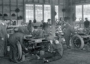 Beginning in April 1918, Pitt trained students as automobile and gas engine mechanics to work on the “Liberty Truck,” or the Standard B truck, used during World War I.