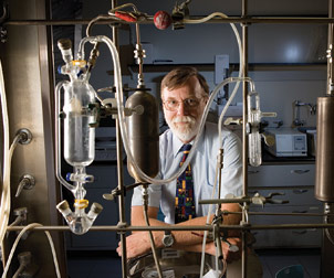 Dennis Curran, a Pitt Distinguished Service Professor and Bayer Professor of Chemistry in the School of Arts and Sciences, was a key collaborator in the development of AR67, an anticancer drug that is currently in phase II clinical trials with Arno Therapeutics Inc. AR67 is being tested in patients with glioblastoma multiforme, a highly aggressive brain cancer.