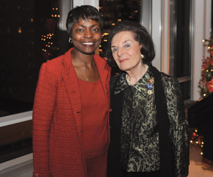 Hesselbeing-image_60 Pitt alumnus Frances Hesselbein (right) and retired Brigadier General Belinda H. Pinckney, who will deliver the July 25 Hesselbein Lecture in the O’Hara Student Center.