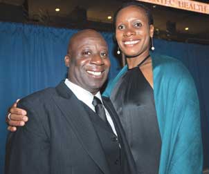 Lee McRae (CGS ’88), three-time NCAA Indoor Champion in the 55 meters, and Trecia-Kaye Smith (EDUC ’99, SHRS ’02), Pitt track star from 1996 to ’99, seven-time NCAA national champion in the long jump and triple jump.