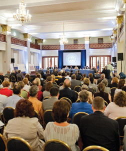 Opening-photo Alumni Hall’s Connolly Ballroom was packed for the Sept. 12 Senate Appropriations Committee hearing.
