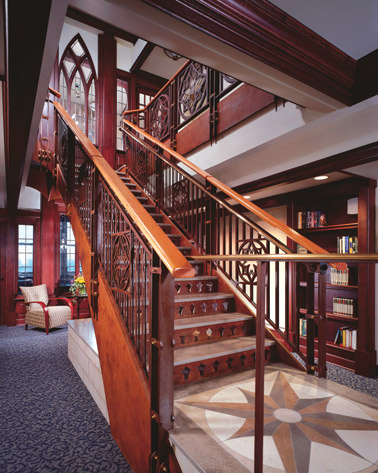The main stairway of Pitt’s Honors College on the 36th floor of the Cathedral of Learning