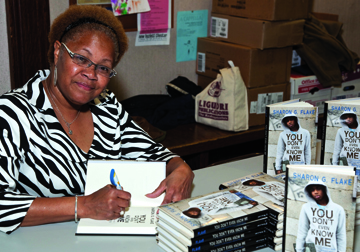 sharon flake Author and Pitt alumnus Sharon G. Flake (A&S ’78) gave a talk and signed copies of her new book, You Don’t Even Know Me (Jump at the Sun/Hyperion, 2010), during a Feb. 22 event in Bellefield Hall Auditorium. The evening was sponsored by Pitt’s African American Alumni Council, Alliance of Urban Scholars, Pitt’s Cross Cultural and Leadership Development, and The Book Center.