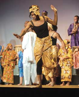 shona-sharif-dancing The Shona Sharif African Dance and Drum Ensemble, part of the University of Pittsburgh Department of Africana Studies, presented its production of "Nativity: A Christmas Gift" on Dec. 10 in the Seventh-Floor Auditorium of Alumni Hall. Inspired by Langston Hughes’ Black Nativity, the show explores the holiday season through traditional West African dance and 20th-century gospel music. Under the direction of artistic director Oronde Sharif, a lecturer in Africana Studies, and musical director Jerome Kirkland, the cast featured the voices of some of the region’s most-acclaimed gospel performers.