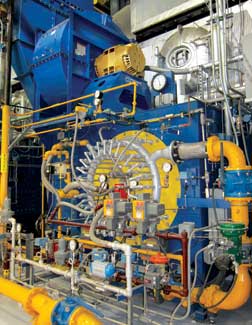 steam-2 Each of the six massive Carrillo Street boilers transforms roughly 14,000 gallons of water per hour into 115,000 pounds of steam.